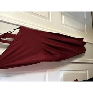Women's One Shoulder Burgundy Dress Size L 284